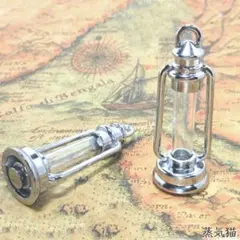 o0092 ランタン型ガラスチャーム1個【レジン 試験管 素材】