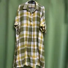 TRUBE チェック柄五分袖シャツワンピース