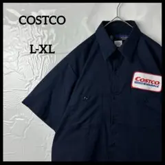 【希少】COSTCOコストコ　ワークシャツ　ネイビー紺色　ヴィンテージ00s古着