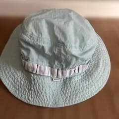 エーグル　水色 ストライプ内側バンド ハット　M