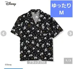 M　新品　Disney　ミッキーフレンズ　ミッキー　ミニー　アロハシャツ　総柄