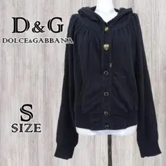 D&G ヴィンテージ　ブラック フード付きパーカー Sサイズ