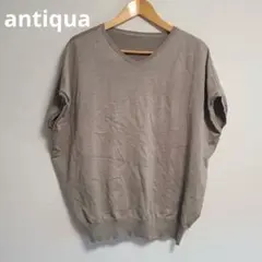 アンティカ antiqua 機能素材 ドルマンニット 半袖 UVCUT