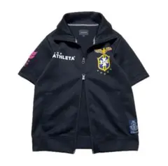 極美品⭐️ ラトルトラップ　アスレタ　ダブルジップ　ジャージ　半袖　黒