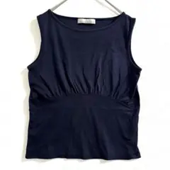 ANNE KLEIN ノースリーブ　Tシャツ ネイビー　M 日本製　綿