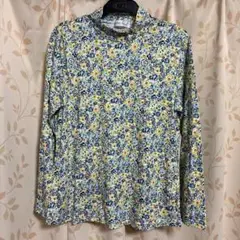 【新品】レナウン　CHARGE チャージ　　花柄長袖カットソー　ハイネック　M