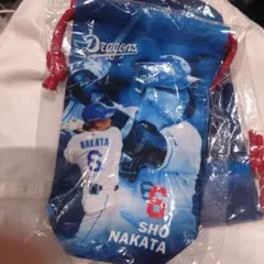 中日ドラゴンズ　ドラゴンズガチャ　中田翔　縦長巾着
