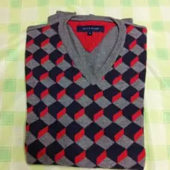 TOMMY HILFIGER Vネックニットセーター M