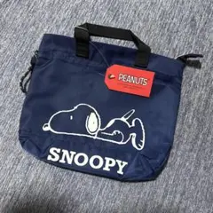 PEANUTS SNOOPY ミニトートバッグ ネイビー