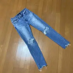 アズール ダメージ　クラッシュ　スキニー　デニム　ストレッチ　S
