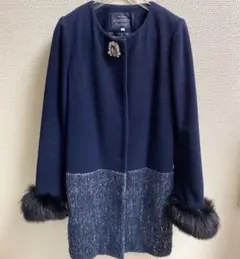 ジャスグリッティー ロングコート フォックスファー