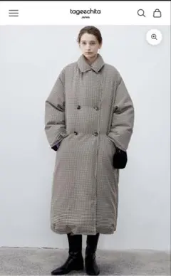 【美品試着のみ】TAGEECHITA クラシカルチェックダウンコート Mサイズ CLASSIC PLAID DOWN COAT / クラシカルチェックダウンコート