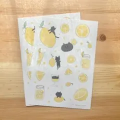 【オリジナル雑貨】猫とレモンのシール