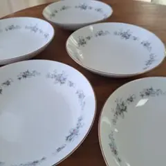 昭和レトロなノリタケの中深皿　5つ　Charm flower　Noritake