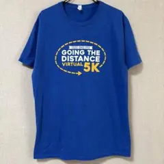 761 青 virtual5k アメリカ古着 Tシャツ ブルー プリントTシャツ