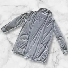 処分価格‼️シルバー カーディガン　膝丈　日焼け冷房対策　カーディガン夏