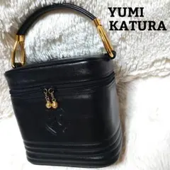 桂由美 ユミカツラ フォーマル 本革 バニティバッグ ゴールド金具