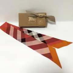 BURBERRY スリム シルク スカーフ【クリーニング済】