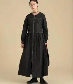 Ray BEAMS 配色ステッチ ジップ ワンピース
