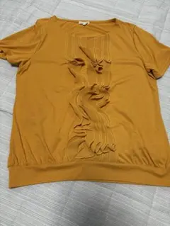 TRANS WORK フリルデザイン Tシャツ マスタード40