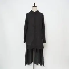 美品 サニークラウズ バックロングシャツ ブラック サイズL*FD1164