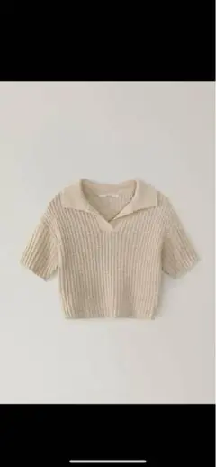 OHOTORO toast collar knit light beige