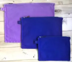 HERMES エルメス ボラボラ ポーチ 3点セット ピンク×ブルー×ブルー
