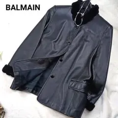 BALMAIN レザージャケット 黒 コート 羊革 11号