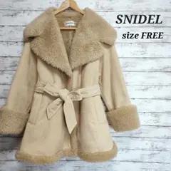 【美品】SNIDEL スナイデル フェイクムートンコート ベルト付き フリー