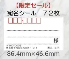 【限定セール】72枚 宛名シール☆シンプル ☆