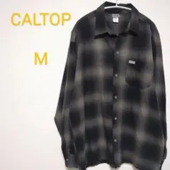 CALTOP キャルトップ 長袖ネルシャツ Mサイズ ブラック/グレー