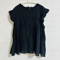 【訳あり】　インドボイルピンタックギャザーフリルブラウス