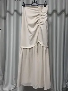 【Archives】アイボリー ギャザー入り ロングスカート
