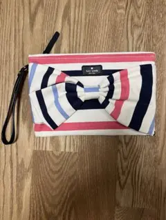 ★未使用・即発送★kate spade ケイトスペード クラッチバッグ ボーダー