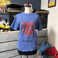 y2k CINEMA 青いグラフィックプリントTシャツ