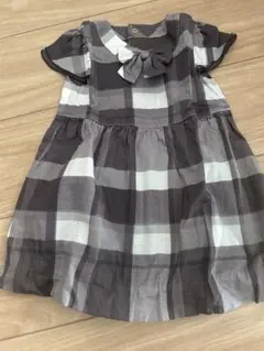 COMME CA FOSSETTE グレー系チェック ワンピース 80