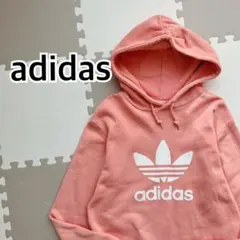 adidas アディダス ロングパーカー スウェット トレフォイルロゴ ピンク