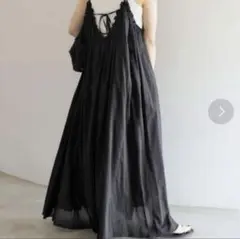 【美品】SLOBE IENA イエナ コットンガーゼギャザーワンピース ブラック