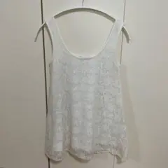 INGNI ホワイトレースタンクトップ