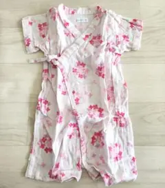 ミキハウス 花柄 ベビー甚平