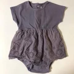 9/2まで【美品】パープル女の子ロンパース