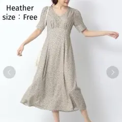 【Heather】 フラワーワンピース　花柄　ロングワンピース