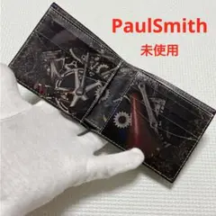 未使用　PaulSmith ポールスミス　レザー二つ折り財布　ブラック　黒