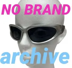 "NO BRAND ノーブランド"テックサイバーパンクサングラス シルバー