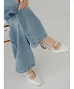 新品 Jumelle ジュメロ バックストラップパンプス ホワイト 23.5