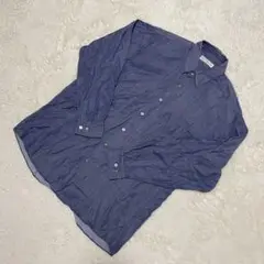 HL COTE DAZUR【M】ネイビー 長袖 シャツ レギュラーカラー