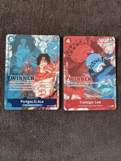 英語版ワンピースカード　winner プロモ　エース　トラファルガーロー　セット