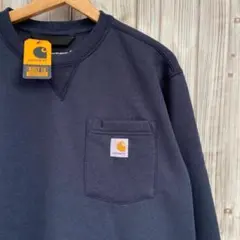 新品 CARHARTT カーハート ポケット スウェット 紺 L
