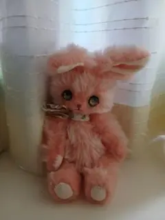 作家様テディベア　ピンクのうさぎのぬいぐるみ