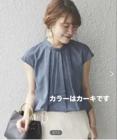 SHIPS for women 小紋プリントショートスリーブブラウス